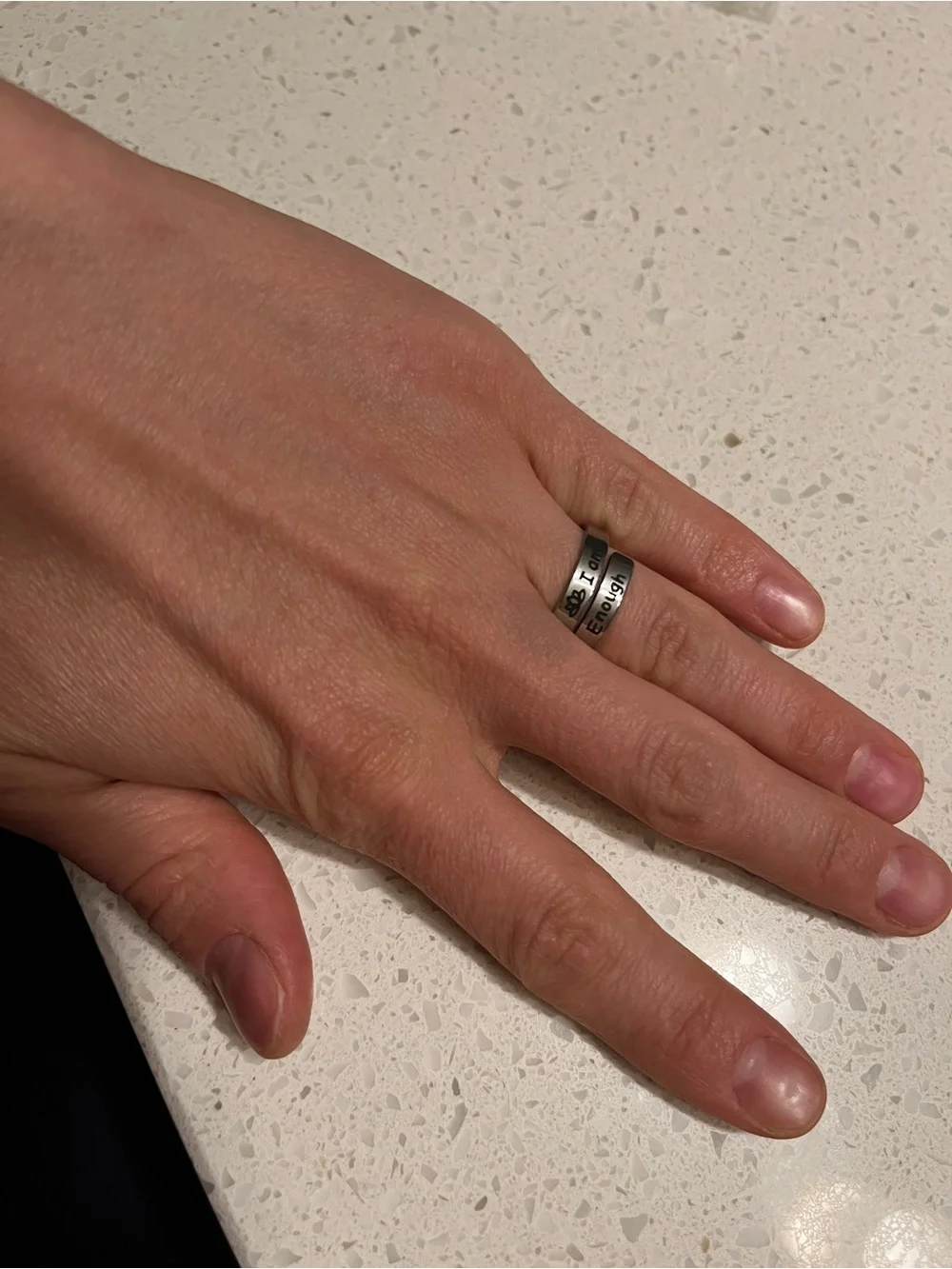 I Am Enough Ring Adjustable Hypoallergenic & Tarnish-Free Stainless steel ring